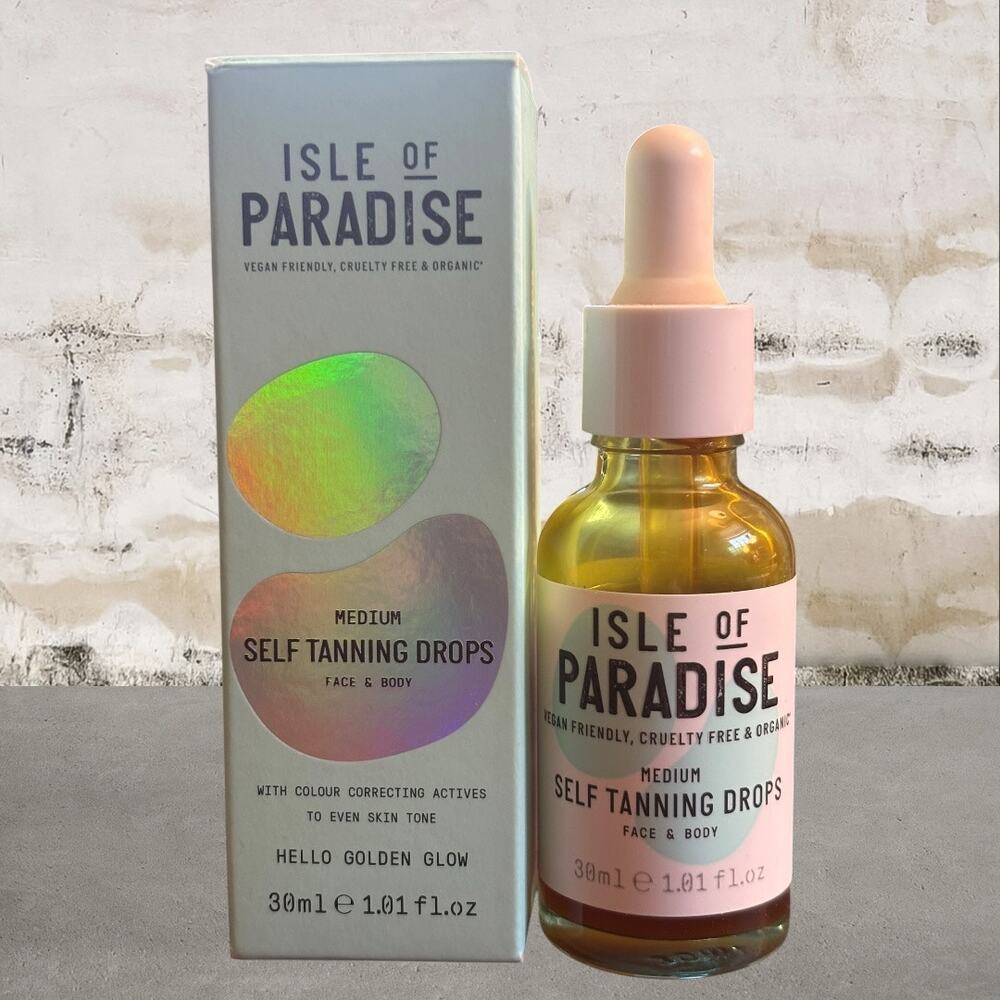 Isle of Paradise Self-Tan Face & Body Drops Medium NIB